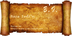 Baza Iván névjegykártya