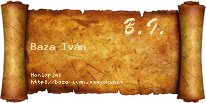 Baza Iván névjegykártya